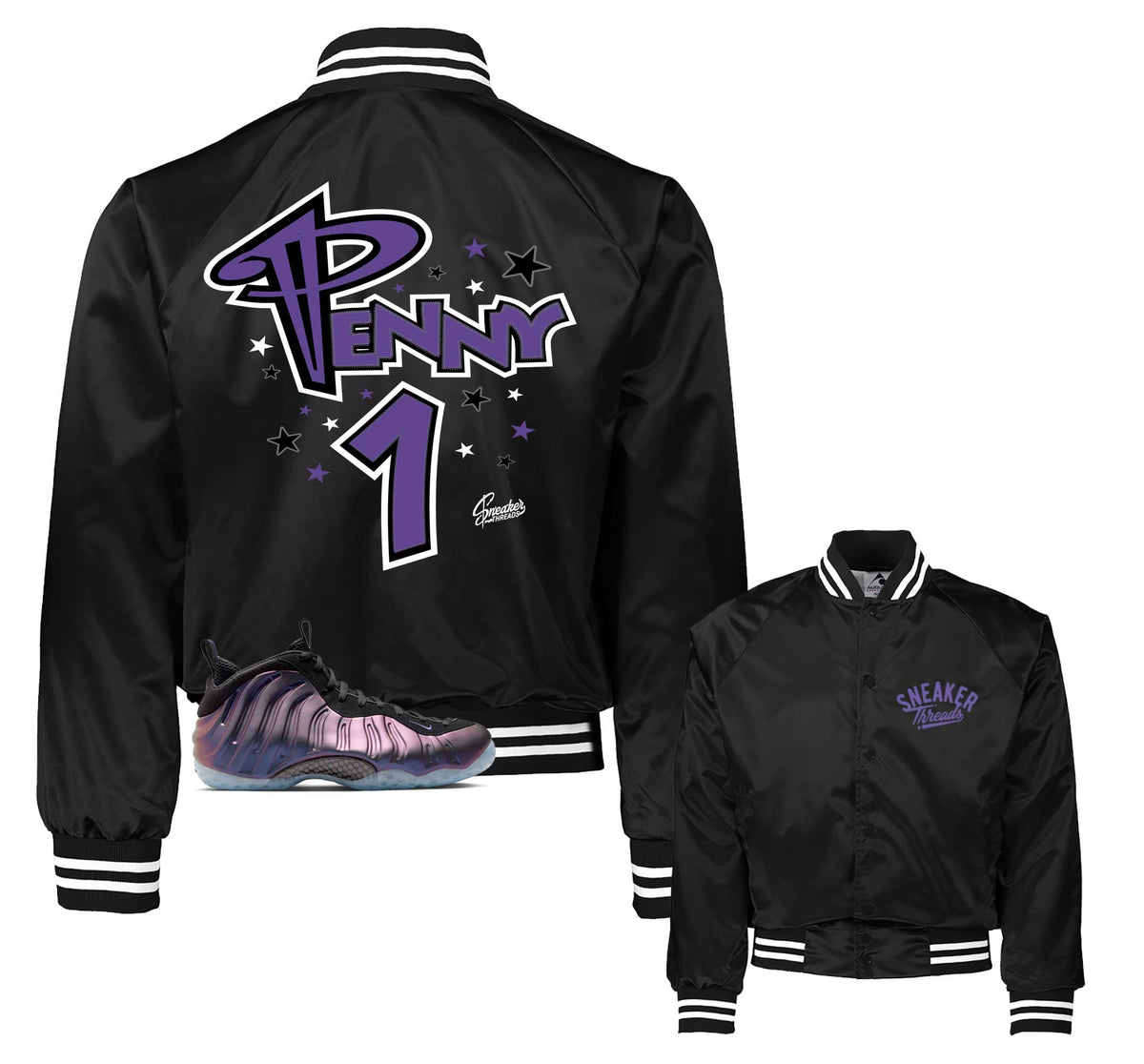 Foamposite Eggplant One Penny Satin Jacket