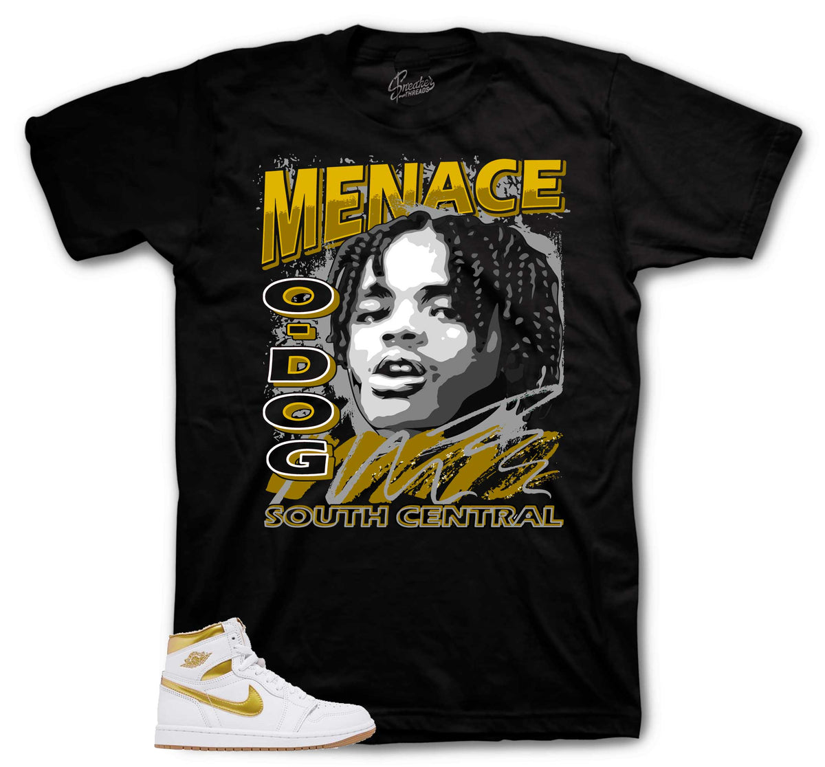 Retro 1 White Metallic Gold Nineties Shirt