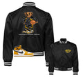 Retro 1 Yellow Ochre Ballin Bear Satin Jacket