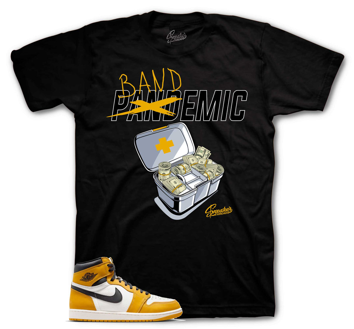 Retro 1 Yellow Ochre Bandemic Shirt