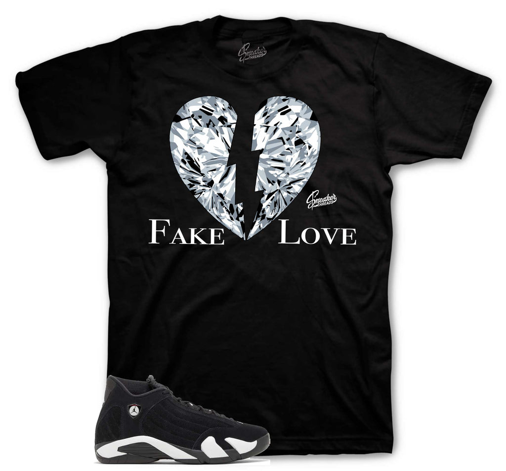 Retro 14 Black/White Fake Love Shirt