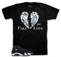 Retro 14 Black/White Fake Love Shirt