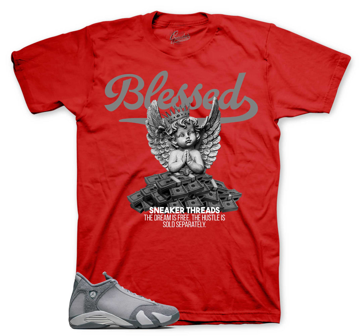 Retro 14 Flint Grey Blessed Angel Shirt