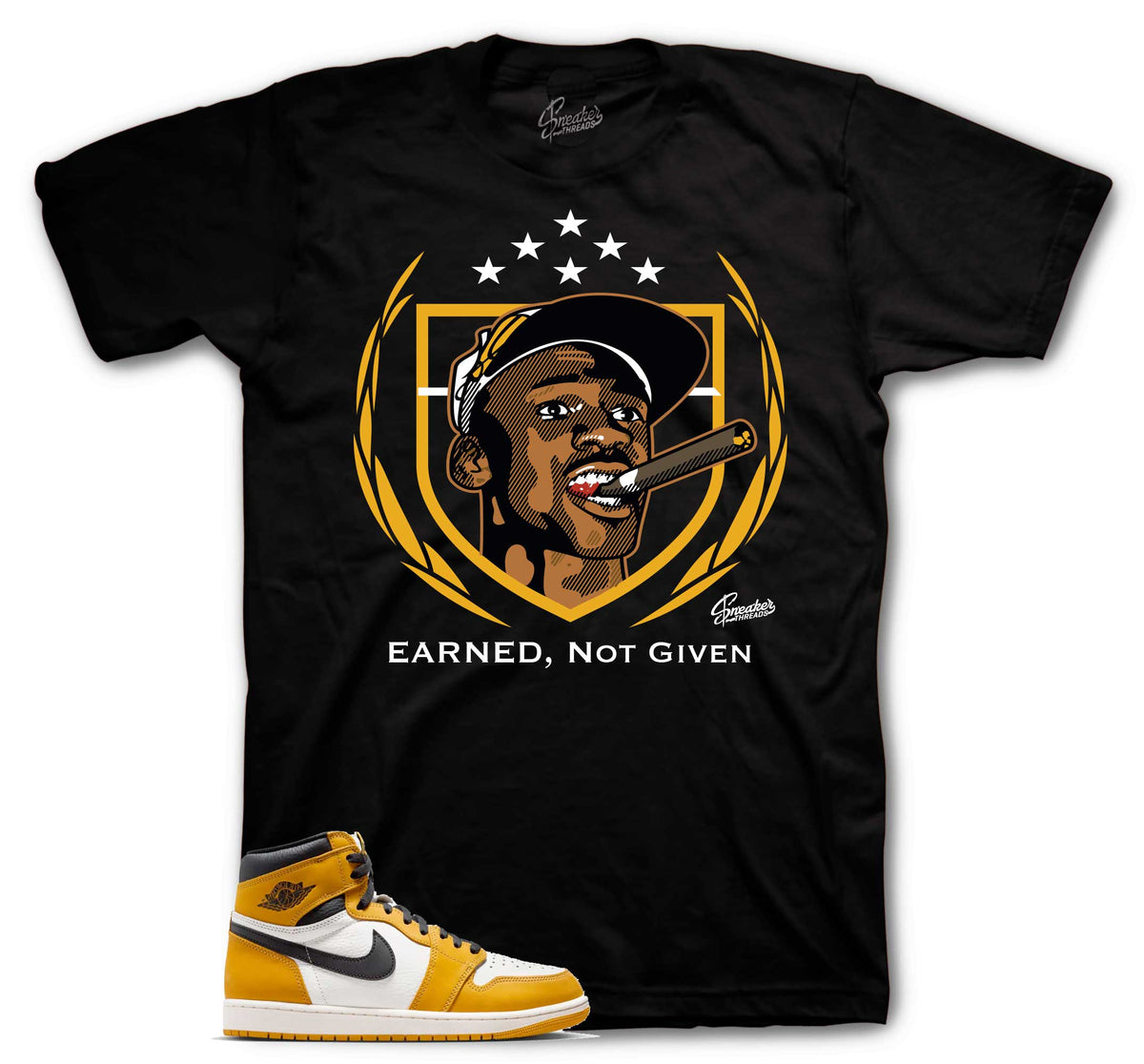 Retro 1 Yellow Ochre Earned Not Given Shirt