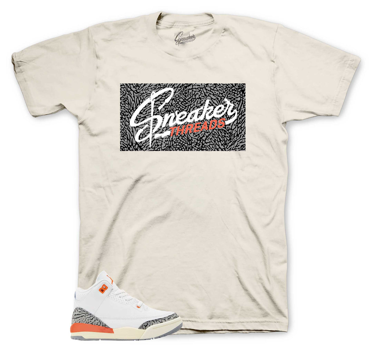 Retro 3 Georgia Peach Sneaker Threads Box Shirt