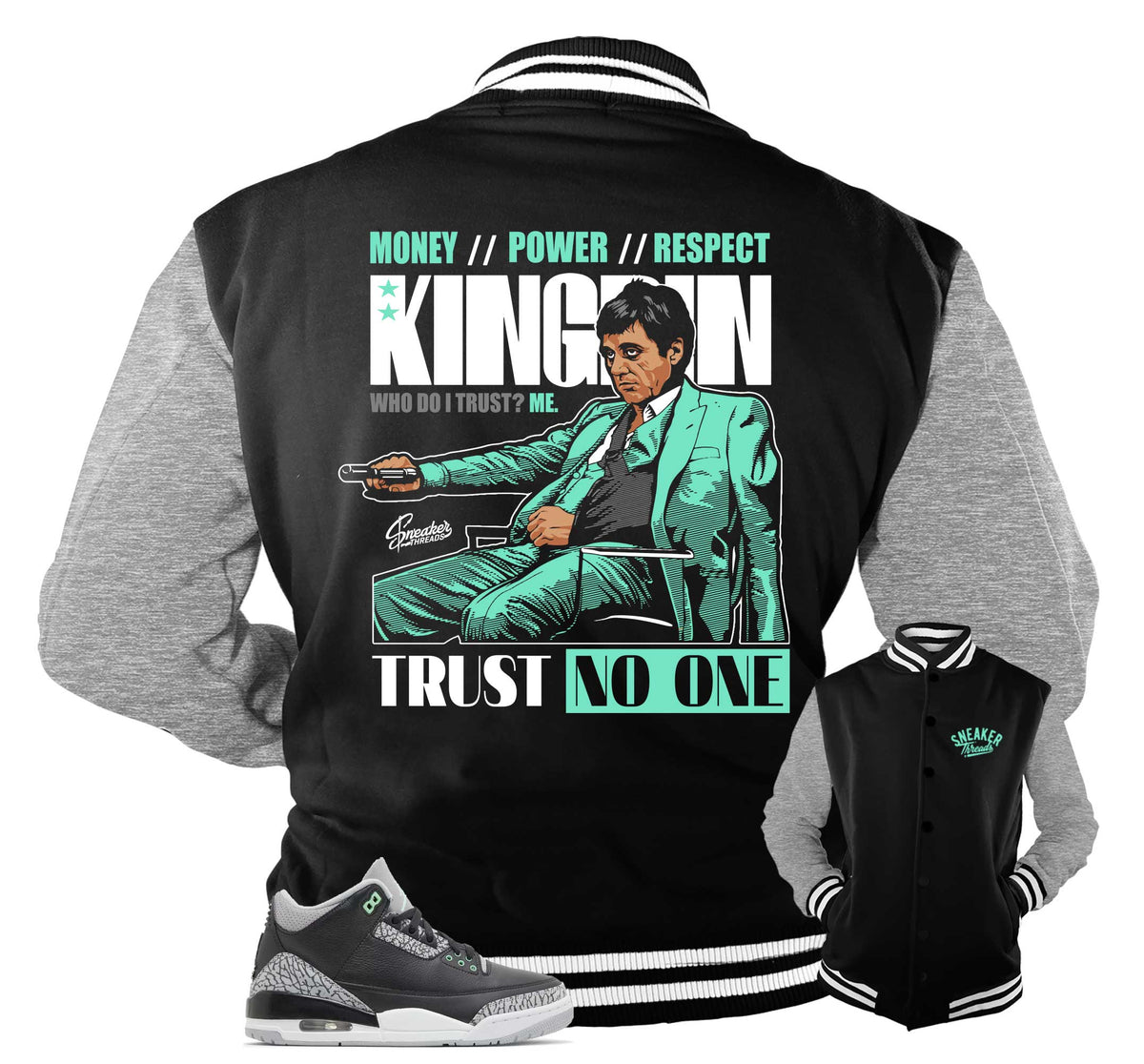 Retro 3 Green Glow Trust Issues Jacket