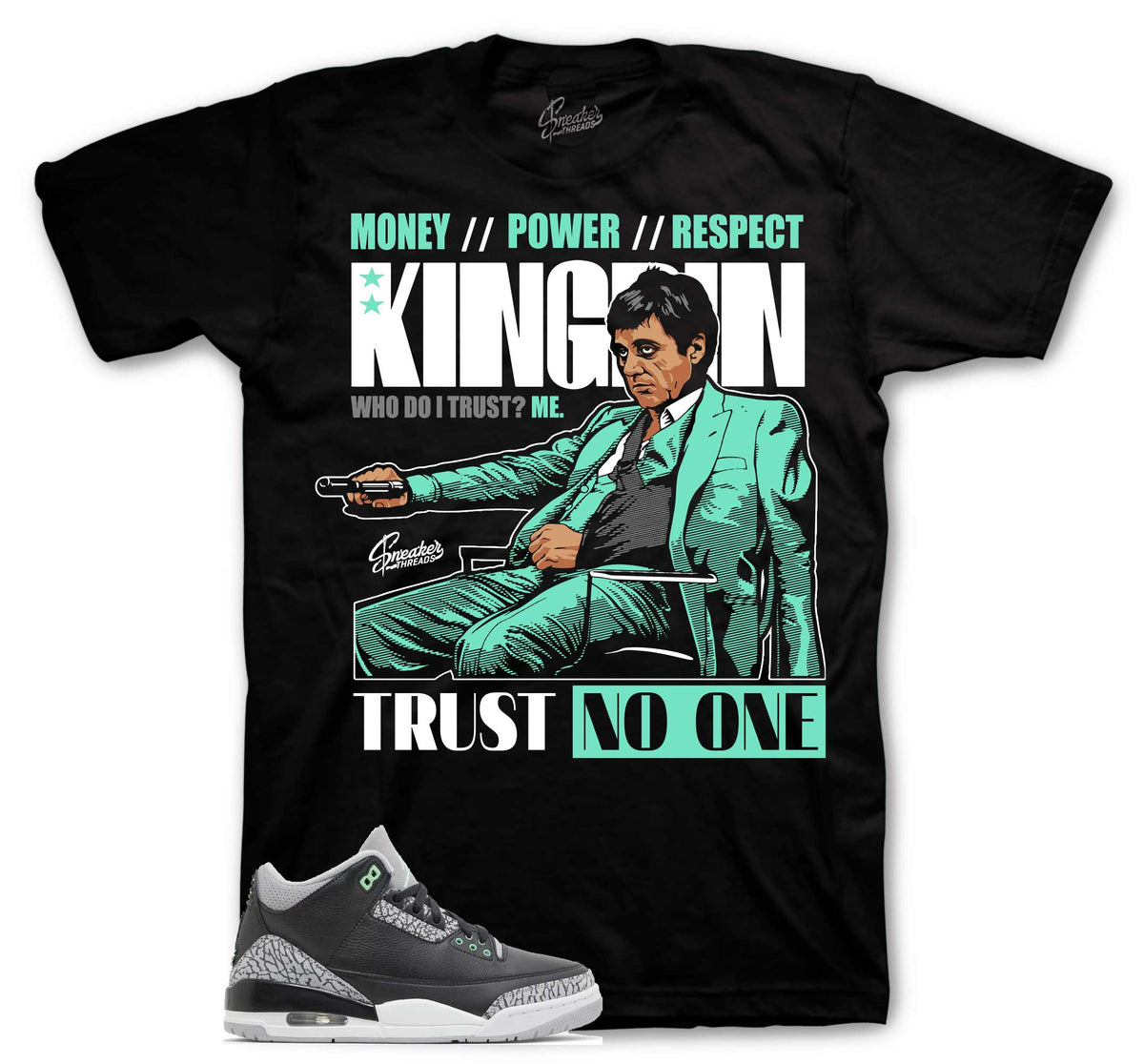 Retro 3 Green Glow Trust Issues Shirt