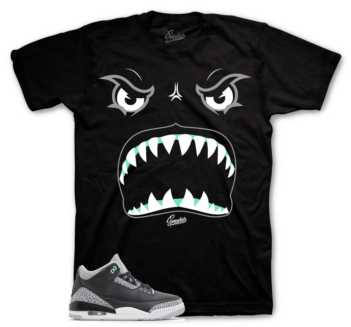 Retro 3 Green Glow Bite Me Shirt
