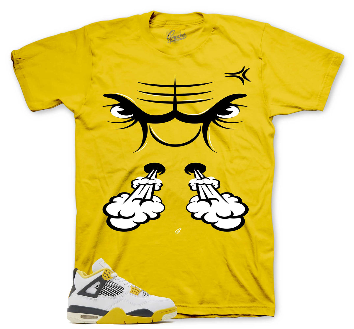 Retro 4 Vivid Sulfur Raging Face Shirt