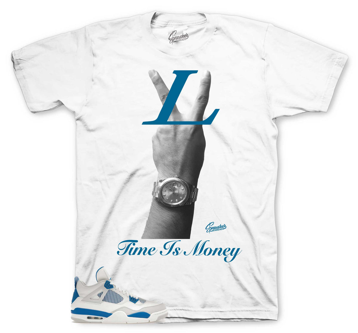 Retro 4 Industrial Blue Time Is Money Shirt