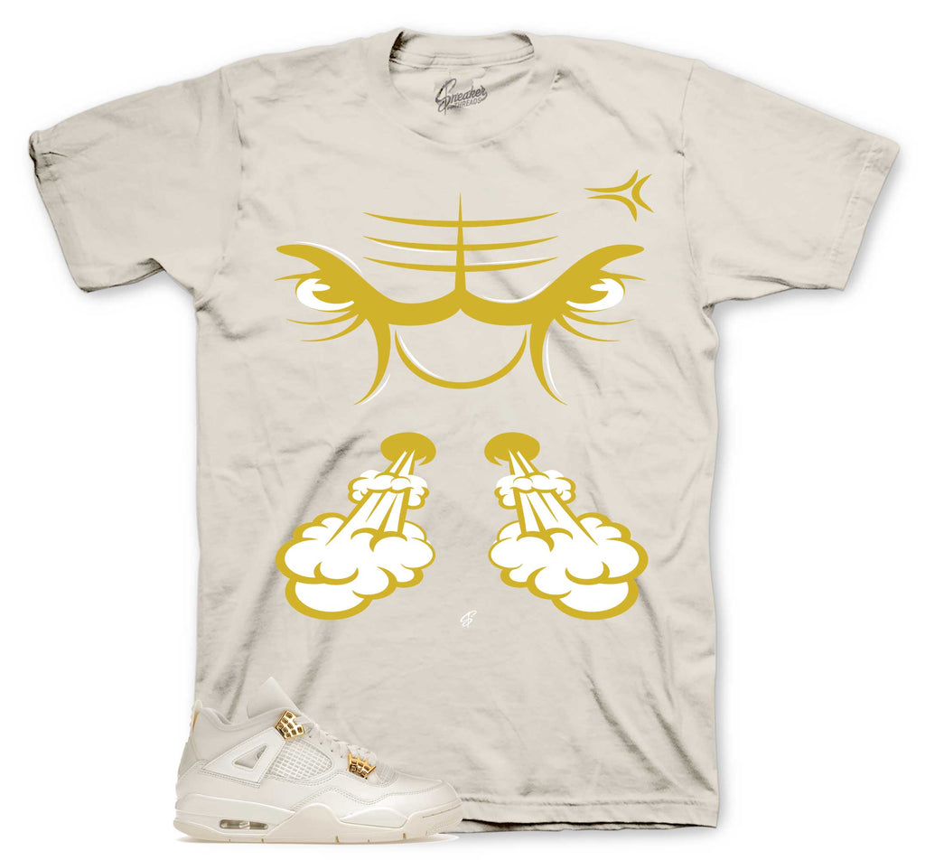 Retro 4 Metallic Gold Raging Face Shirt