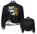Retro 5 Lucky Green Got Em Satin Jacket