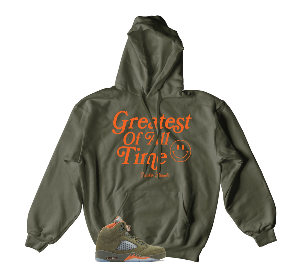 Retro 5 Olive Goat Hoody