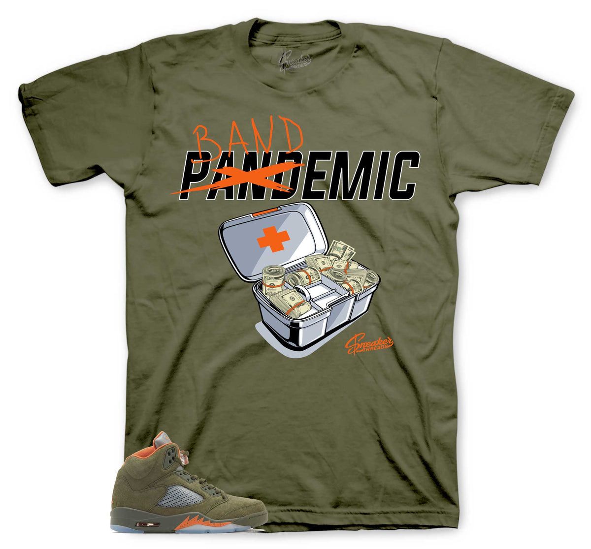 Retro 5 Olive Bandemic Shirt