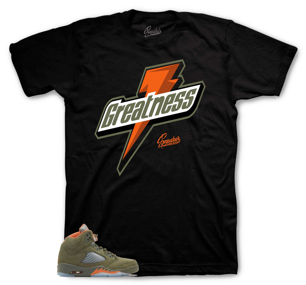 Retro 5 Olive Greatness Shirt