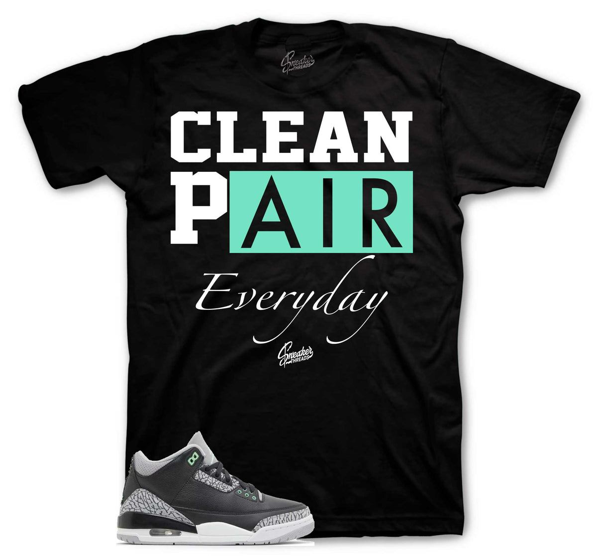 Retro 3 Green Glow Clean Pair Shirt