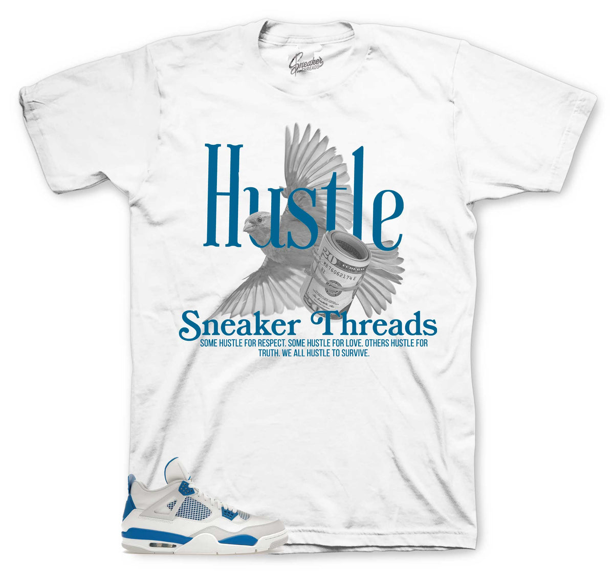 Retro 4 Industrial Blue Hustle Bird Shirt