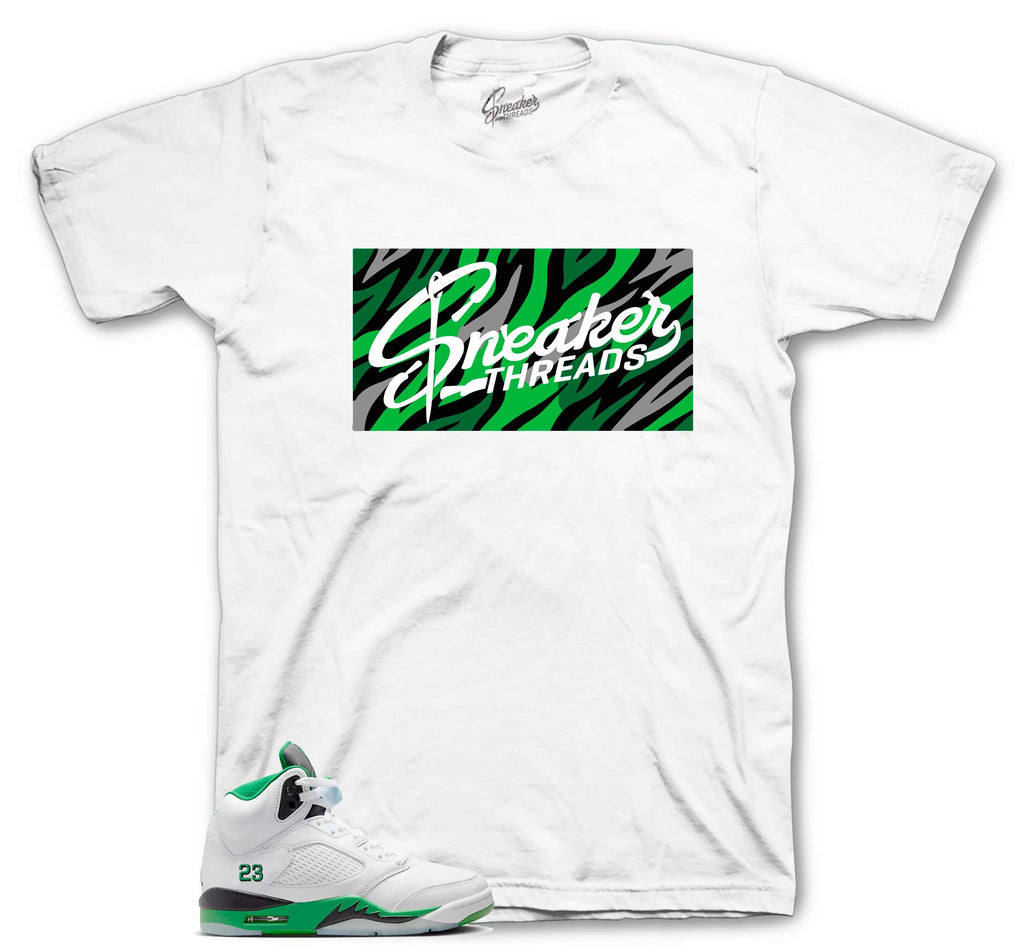 Retro 5 Lucky Green Sneaker Threads Box Shirt