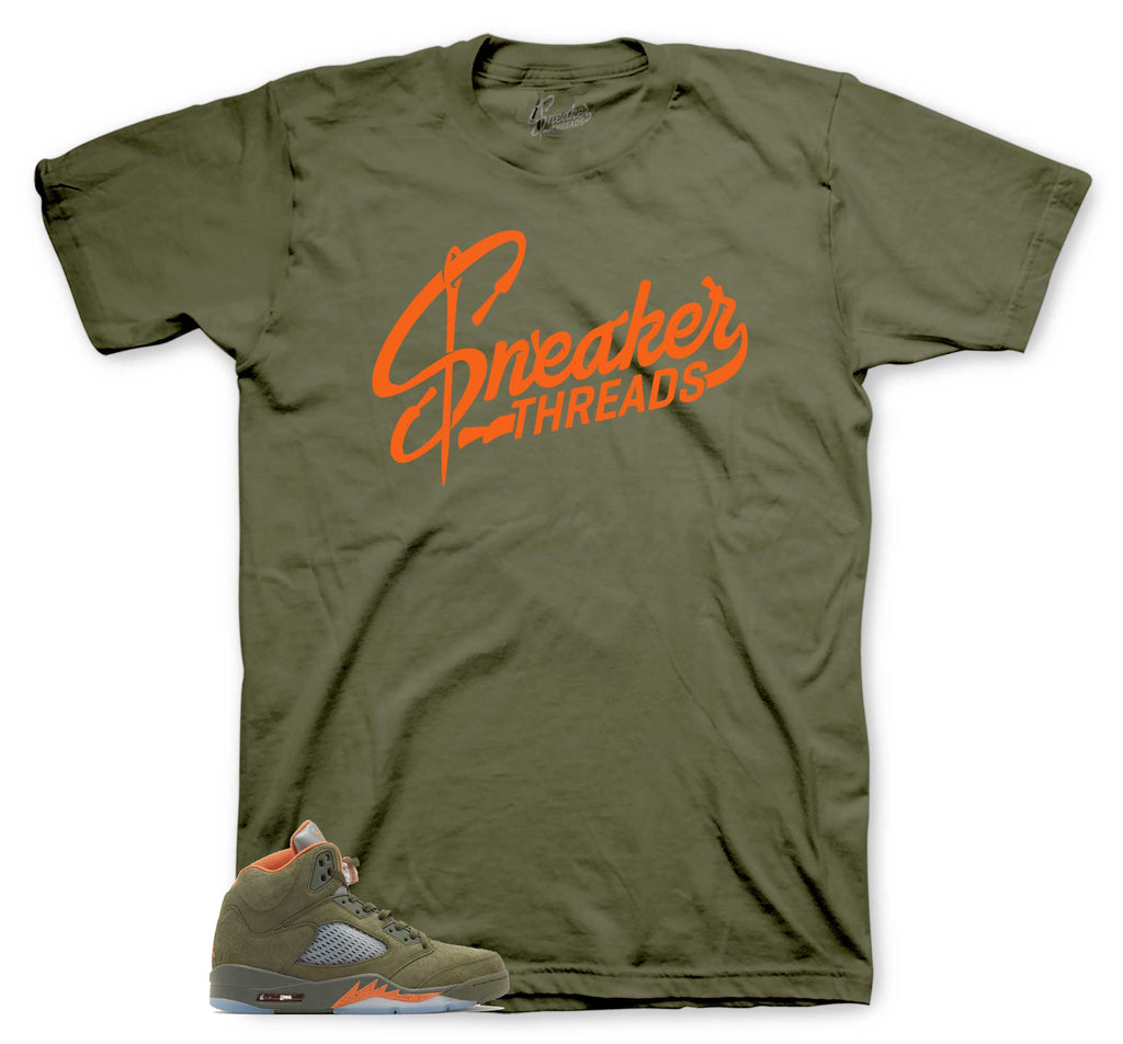 Retro 5 Olive ST Logo Shirt