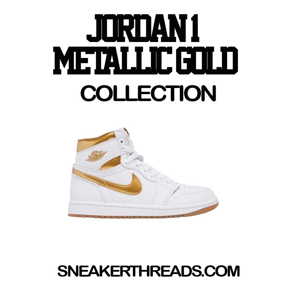Retro 1 White Metallic Gold Time is Money Tech Shirt